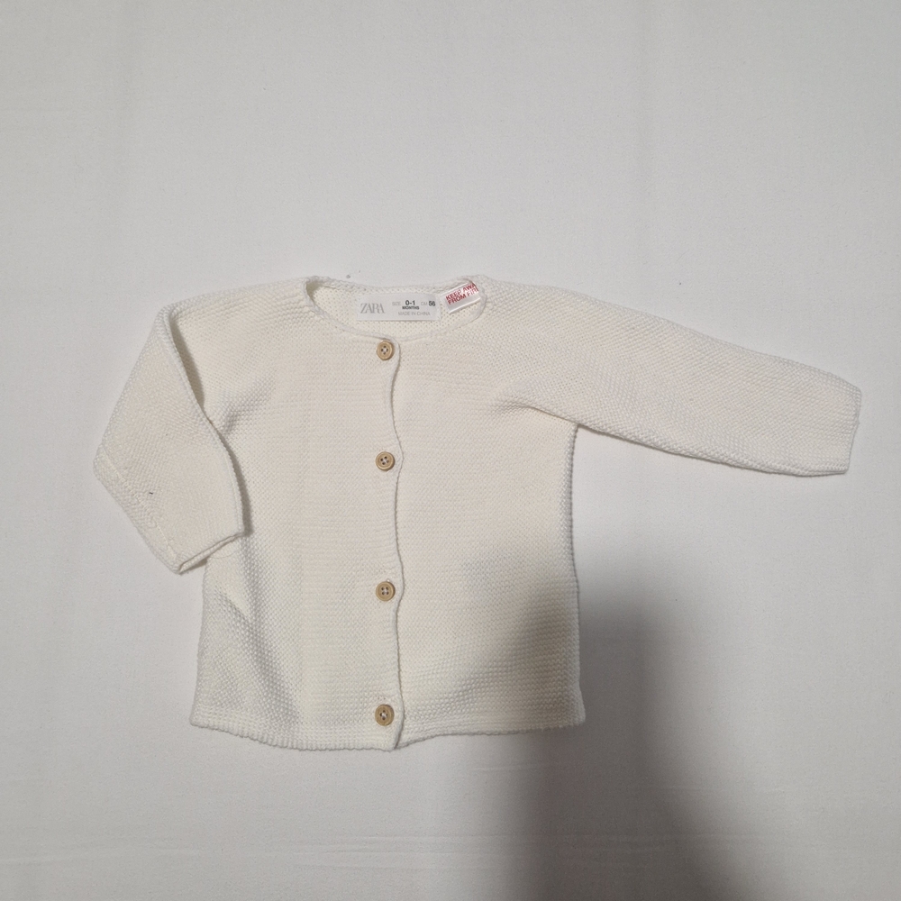 Zara Cream Knit Cardigan with Button